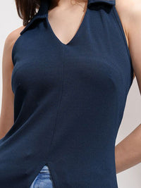 ESPYR By Tokyo Talkies Women Solid Halter Neck Sleeveless Top