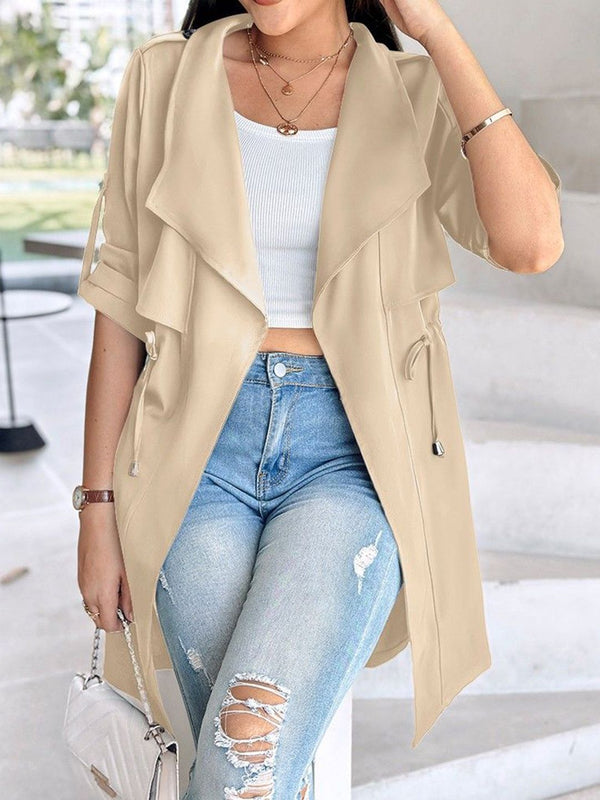 all about you Longline Open Front Spred Collar Jacket