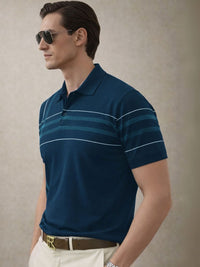 ADRO Men Striped Polo Collar T-shirt