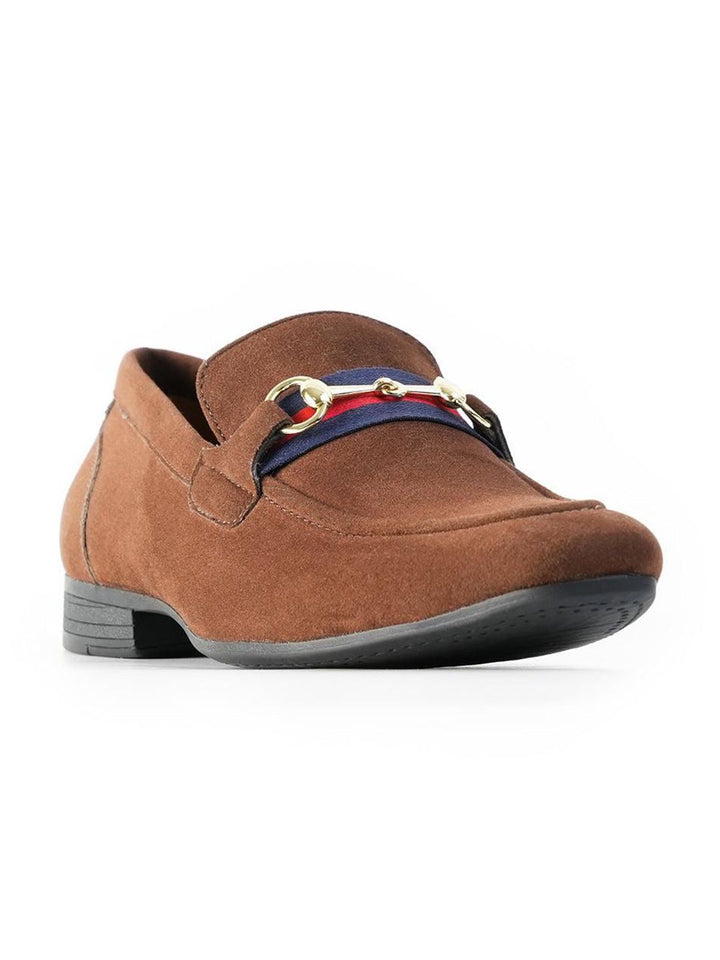 Monkstory Men Round Toe Slip-On Vintage Horsebit Loafers