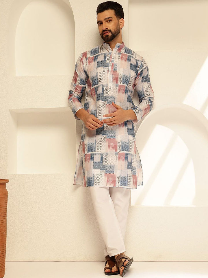 SOJANYA Geometric Printed Cotton Straight Kurta