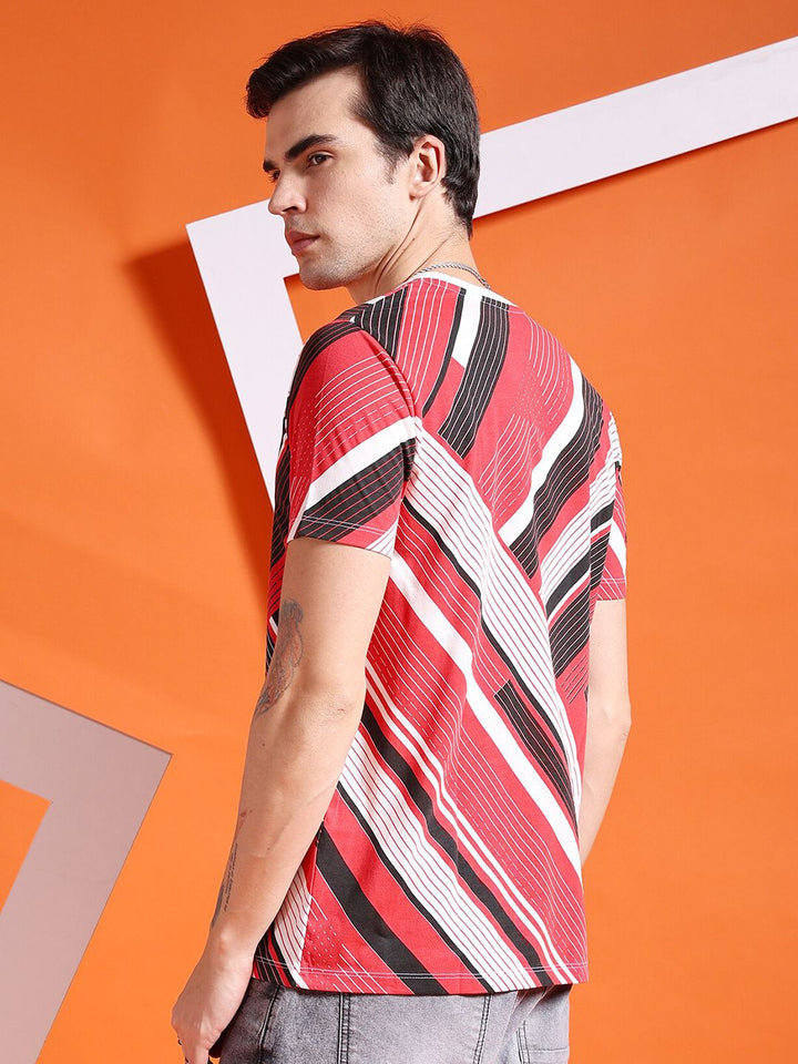 The Indian Garage Co Striped Round Neck T-Shirt