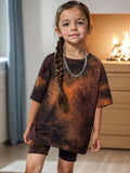 YK Girls Dyed T-shirt with Shorts