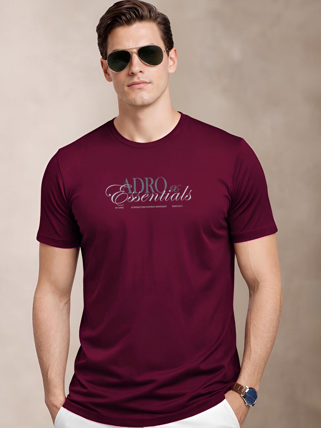 ADRO Men Typography Printed T-shirt