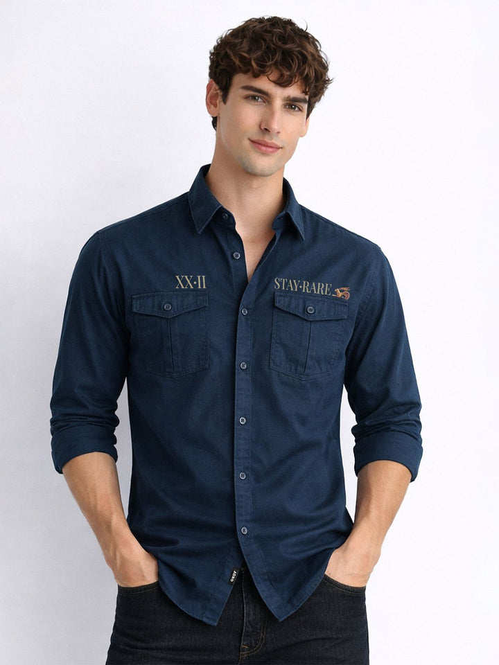 ADRO Men Standard Printed Cargo Cotton Shirts in Regular Fit