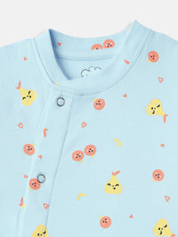 Nauti Nati Boys Interlock Cotton All-over Printed Sleepsuit With Beanie