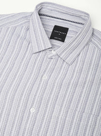 VASTRADO Men Classic Spread Collar Textured Slim Fit Casual Shirt