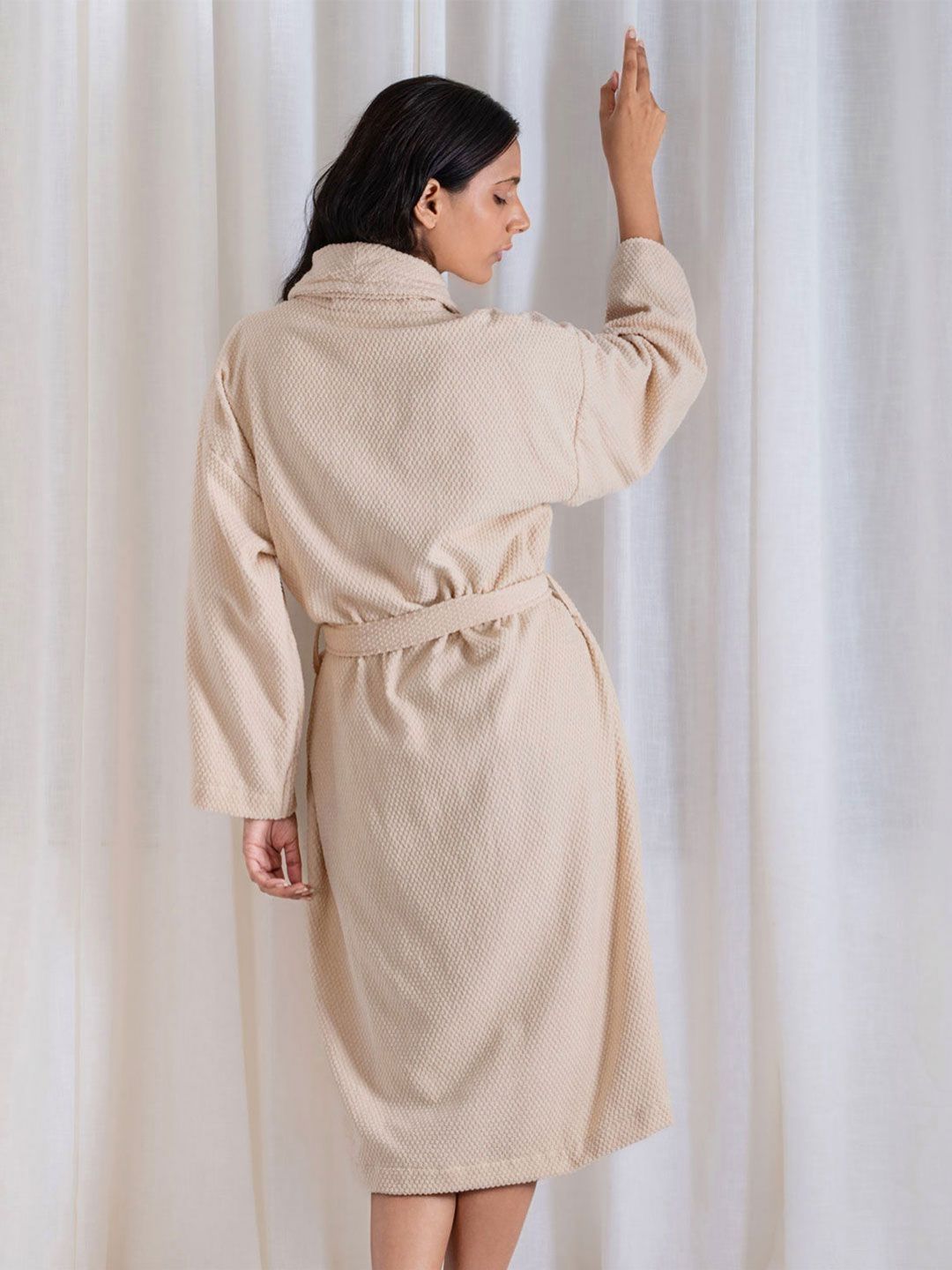 MYTRIDENT Unisex Beige 240 GSM Pure Cotton Bath Robe