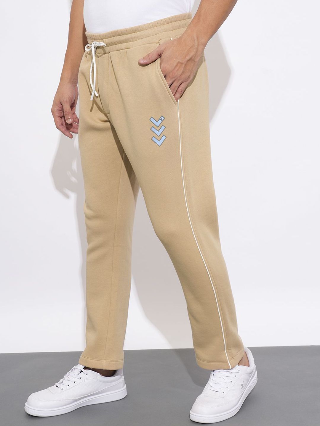 Being Human Solid Men Mid-Rise Track Pants