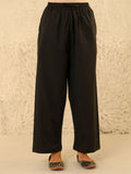 House of Chikankari Women Black Cotton Solid Pant