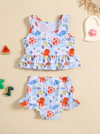 YK Girls Printed Swimset