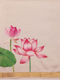 Silk Land Onam Special Floral Printed Kasavu Silk Saree