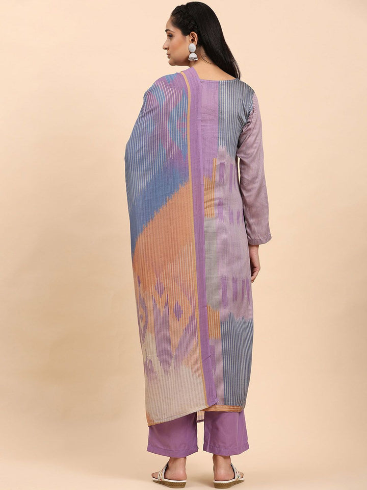 Mamicha Wanita Bercetak Kurta Kapas Tulen Biasa dengan Palazzos & Dengan Dupatta