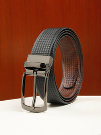 Teakwood Leathers Men Textured Leather Reversible Formal Belt