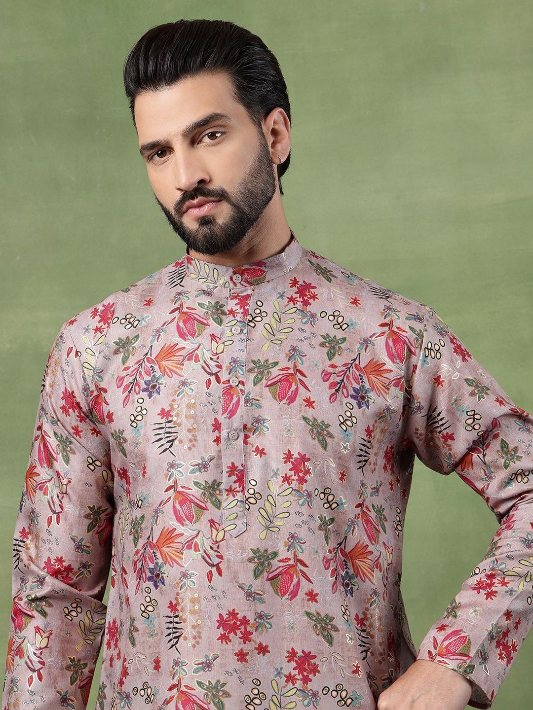 SOJANYA Men Floral Printed Kurta