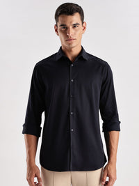 ADRO Men Slim Fit Solid Satin Casual Shirt