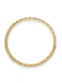 KARATCART Set Of 4 Gold-Plated American Diamond Studded Bangles
