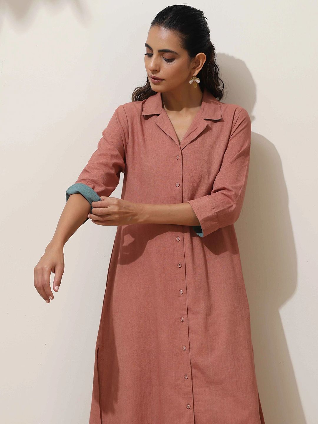 Truebrowns Wanita Pepejal Kurta dengan Palazzo