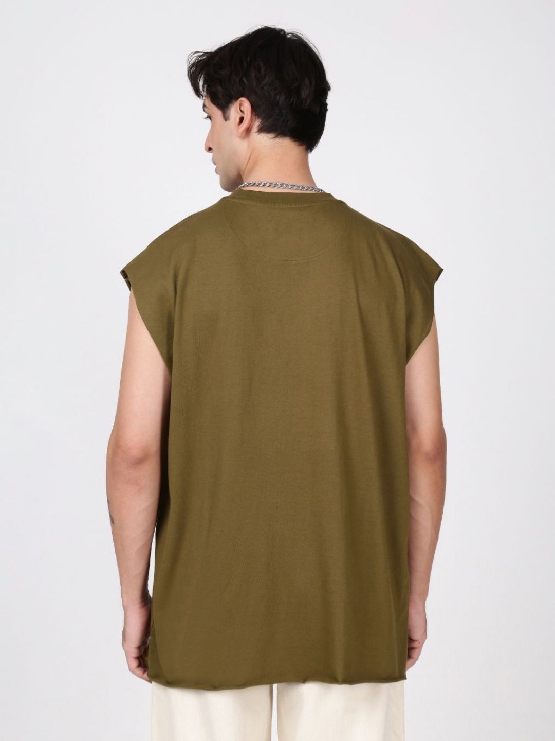 Bene Kleed Pepejal Lengan Pepejal T-Shirt Kapas Tulen Berat