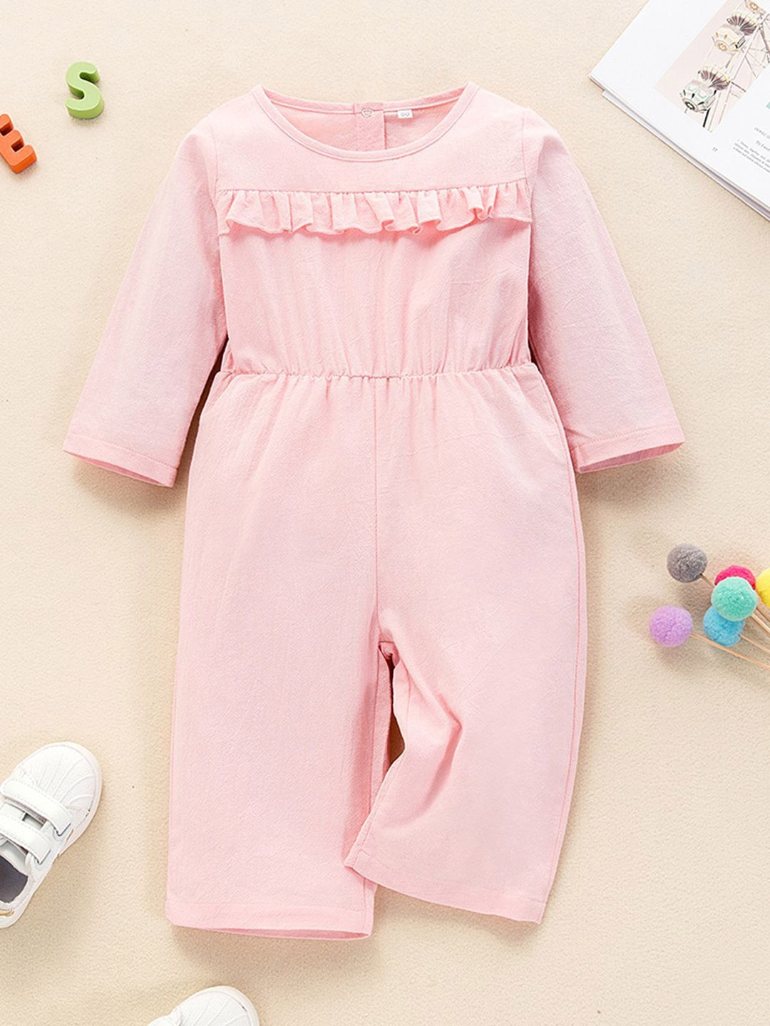 YK Girls Solid Basic Jumpsuit