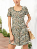 DressBerry Pretty & Polished Tropical Printed A-Line Mini Dress