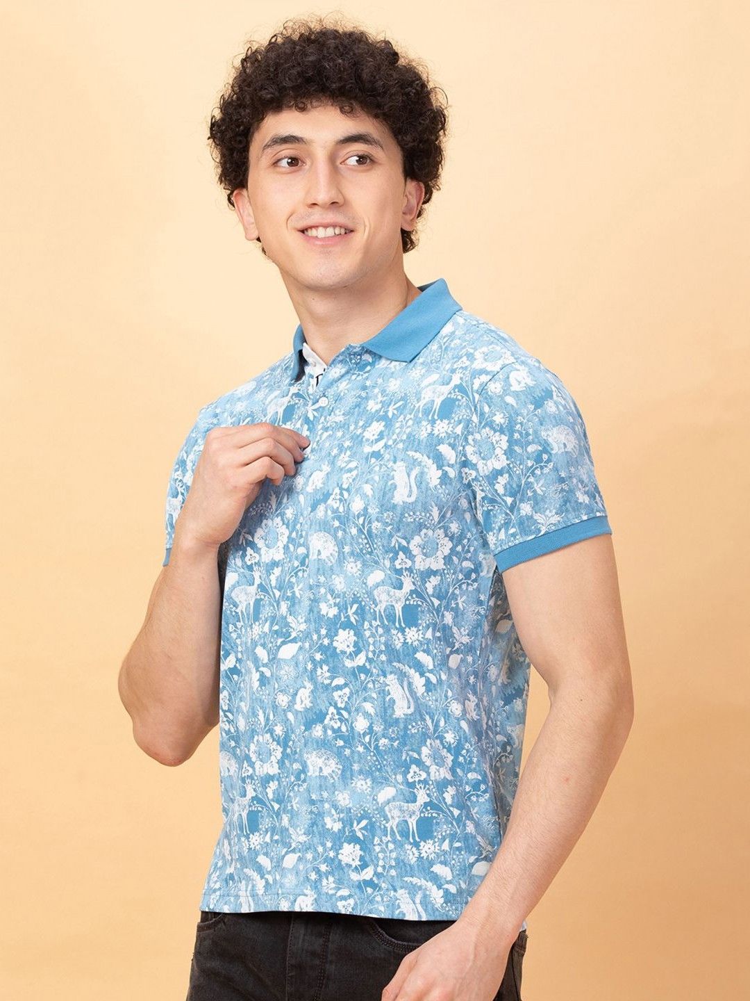 Being Human Men Printed Polo Collar Pure Cotton Pockets T-shirt
