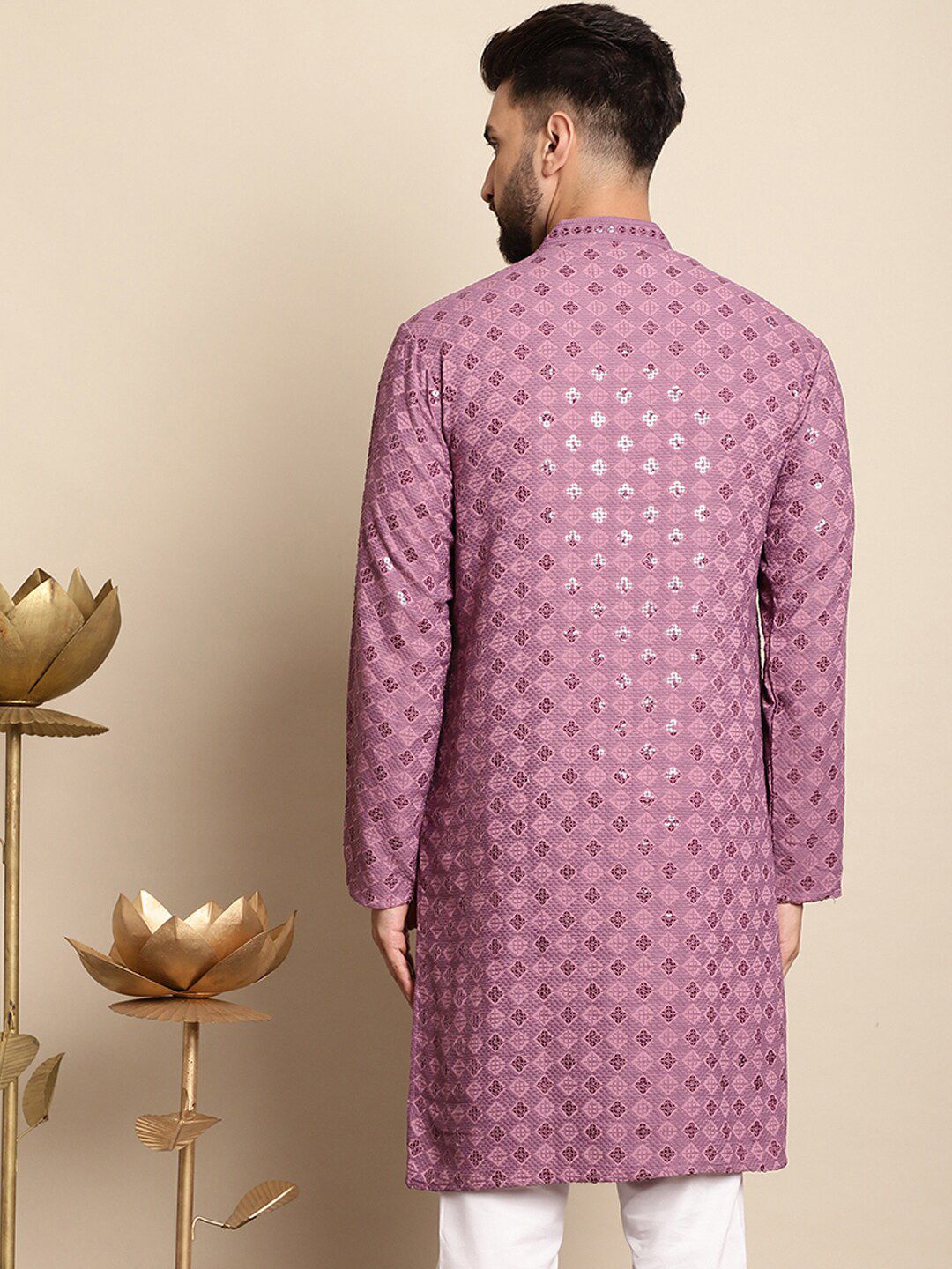 Motif Etnik Anouk Bersulam Kurta Kapas Tulen Berlabuci