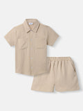 Nauti Nati Boys Shirt Collar Pure Cotton Shirt with Shorts