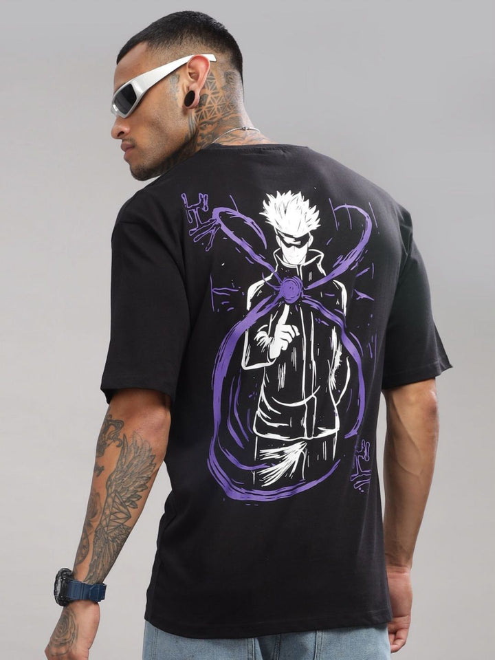 ADRO Lelaki Grafik Anime Bercetak T-Shirt Bersaiz Besar Kapas Leher Bulat