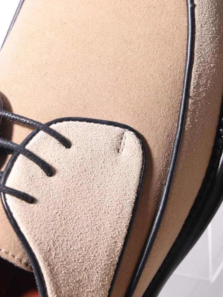 MONKSTORY Beige Atelier 1860 Dual Tone Lace-Ups Derby