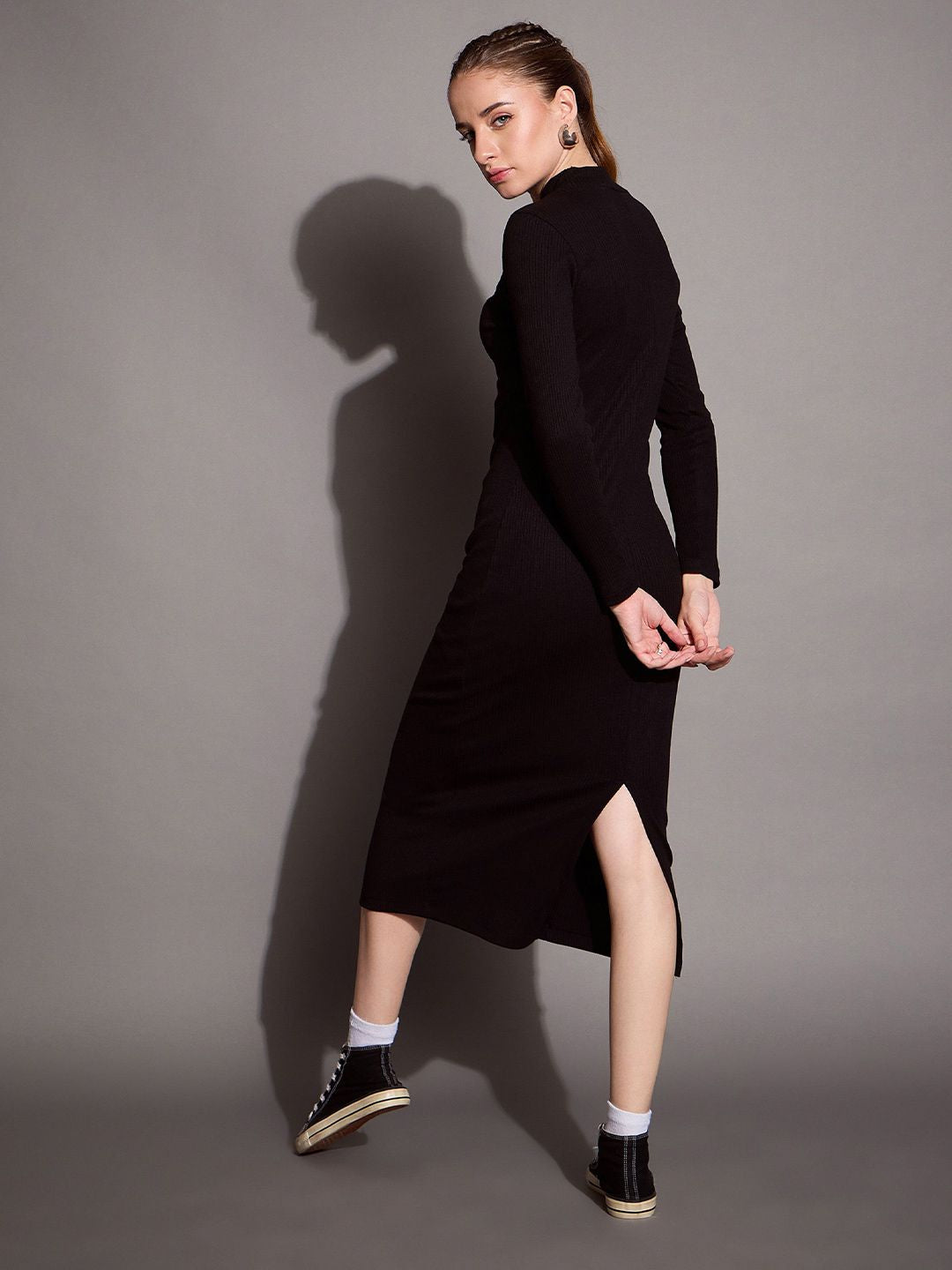 SASSAFRAS BASICS Women Solid Bodycon Dress