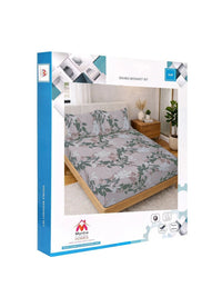 Myntra Elegant Homes Grey  Floral 300 TC King Double Bedsheet with 2 Pillow Covers
