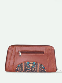 ZOUK Women Royal Indian Peacock Motif Arika Zipper Wallet