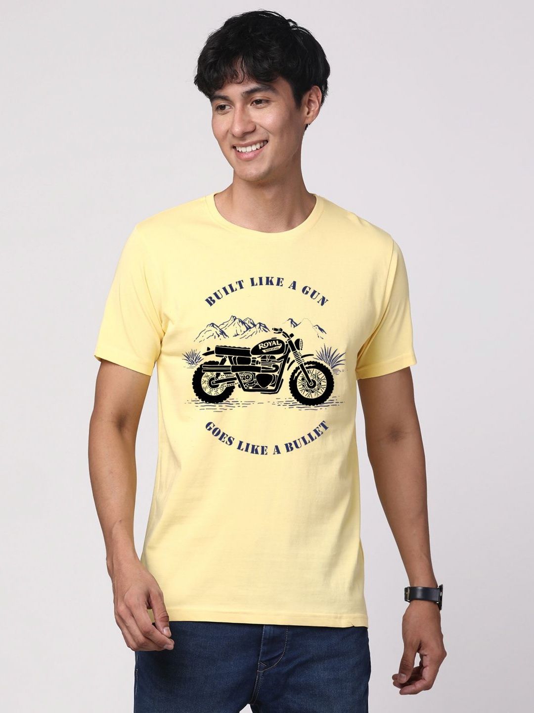 ADRO Men Graphic Printed Round Neck Cotton T-shirt