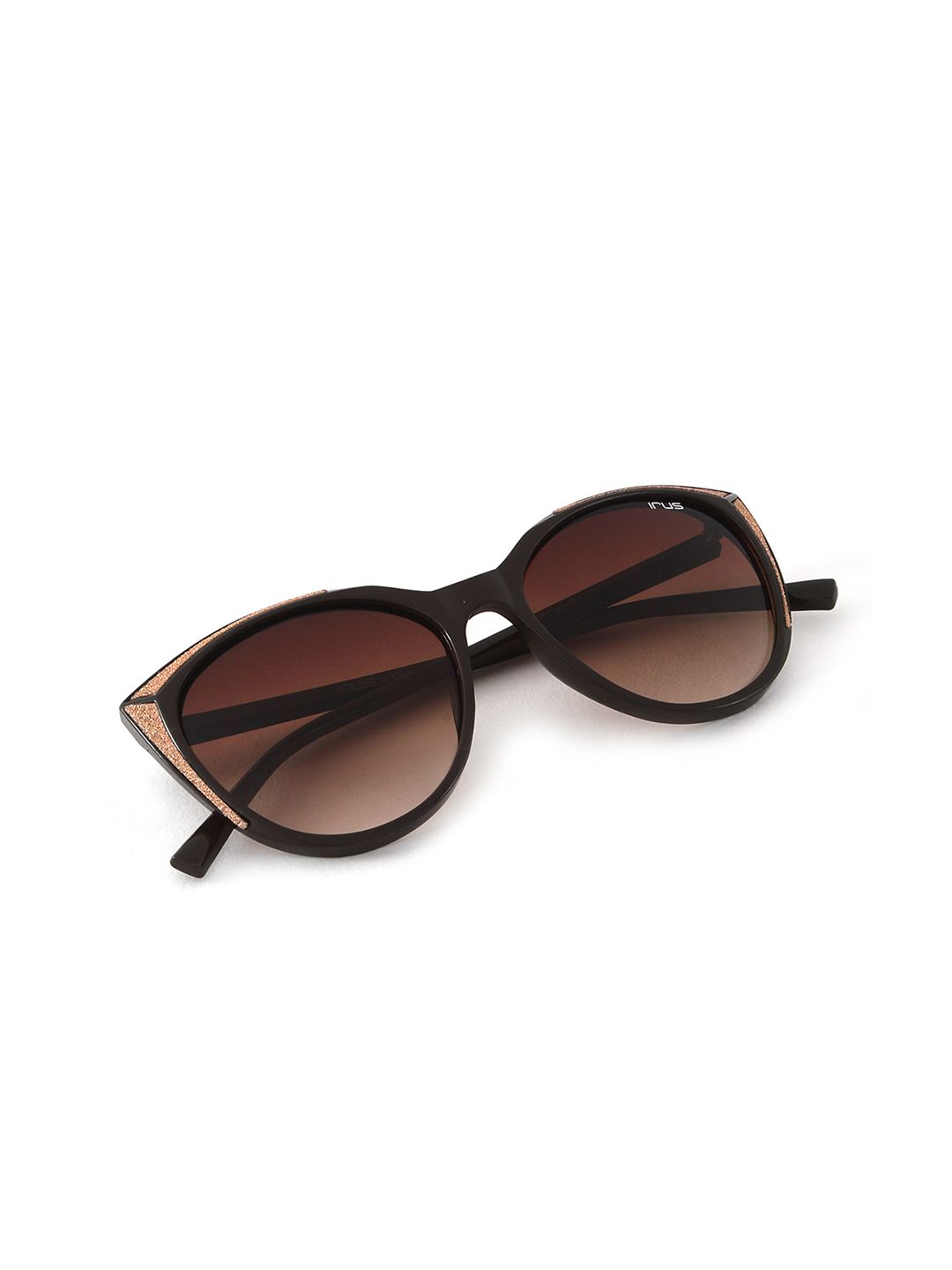 Irus oleh idee wanita lensa coklat & hitam cateye hitam dengan lensa dilindungi UV IRS1094C2SG