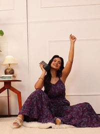 Wanita quiero mencetak jumpsuit asas