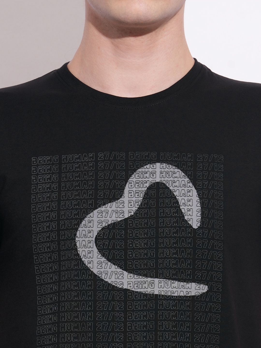 Being Human Men Brand Logo Printed Slim Fit T-shirt