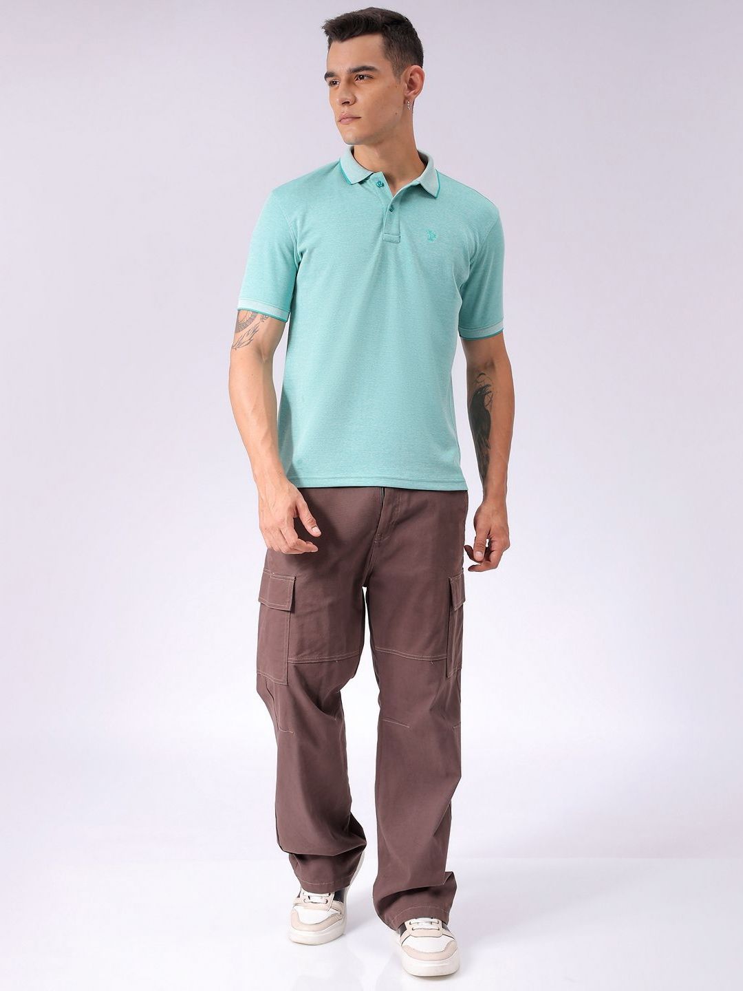 The Indian Garage Co Men Solid Polo Collar T-shirt