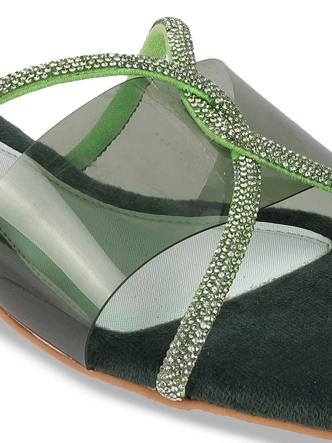 Mochi Women Western - Embellished Open Toe Flats