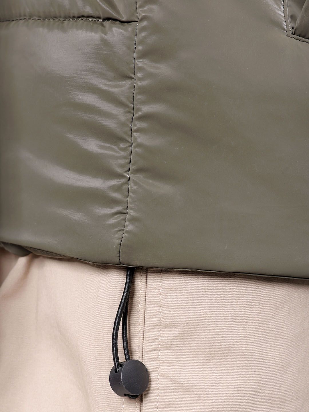 The Indian Garage Co Men High Neck Solid Puffer Jacket