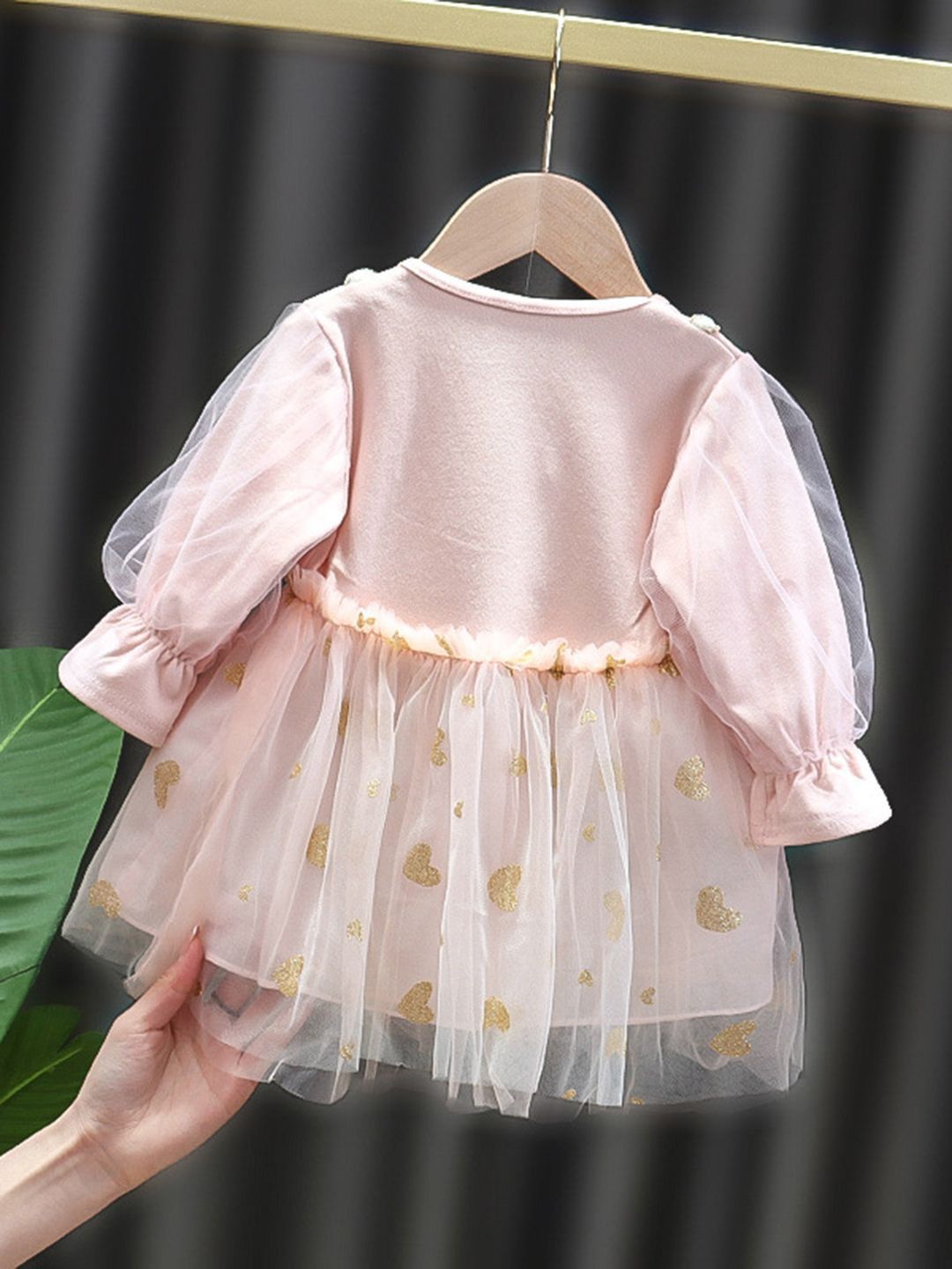 YK Puff Sleeve Fit & Flare Dress