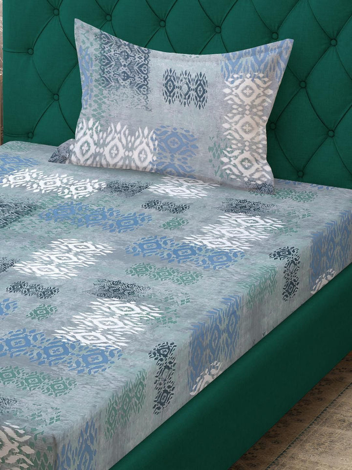 Myntra Elegant Homes Printed Dilengkapi 400 TC Kapas Tulen Cadar Single Dengan Sarung Bantal
