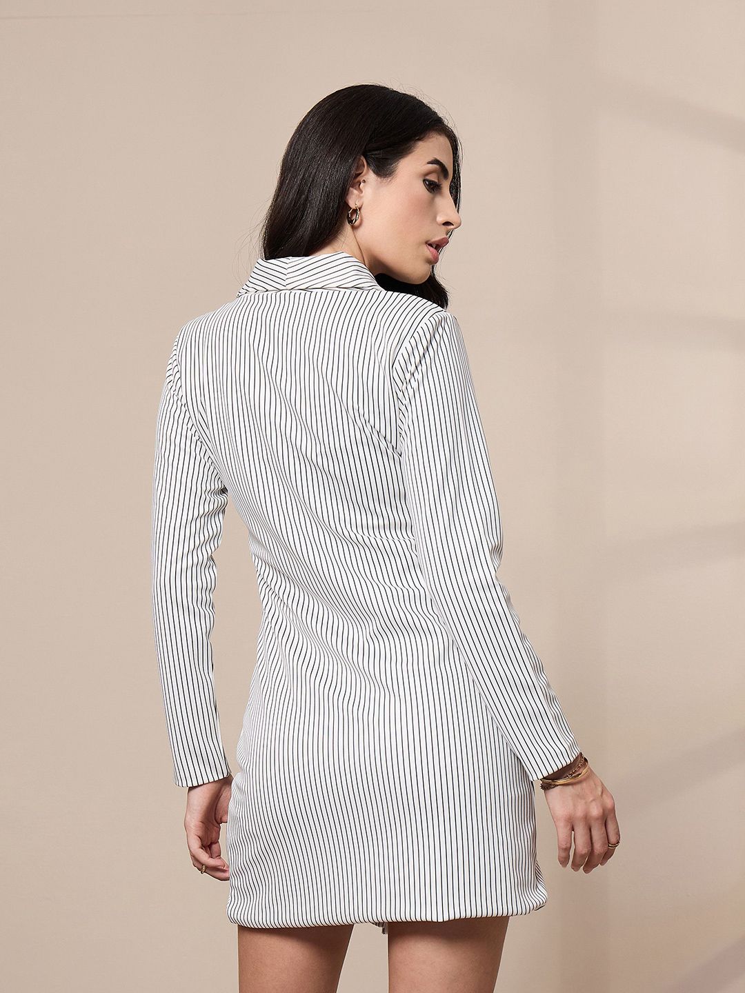SASSAFRAS worklyf Striped Formal Blazer Dresses