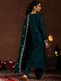 Libas Women Floral Embroidered Regular Sequinned Kurta with Trousers & With Dupatta