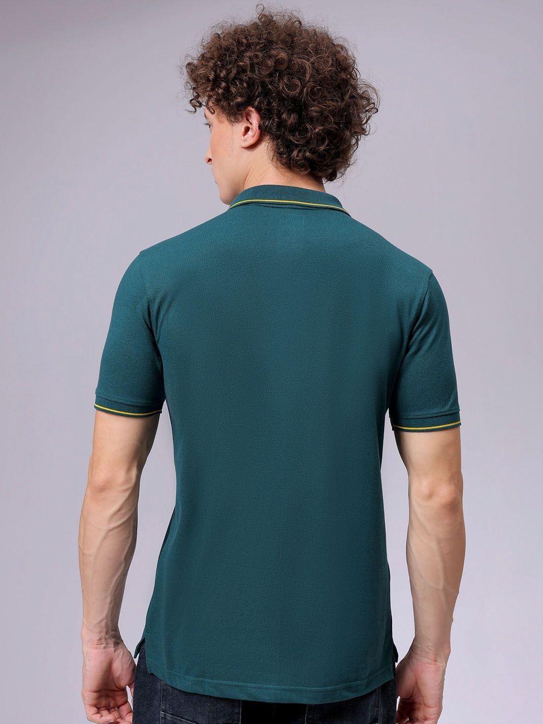 The Indian Garage Co Men Polo Collar Cotton T-shirt