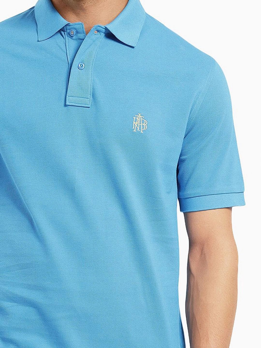 RARE RABBIT Men Solid Polo Collar Cotton T-shirt