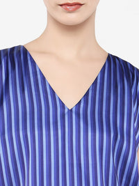 Rareism Women Vertical Striped V-Neck Top