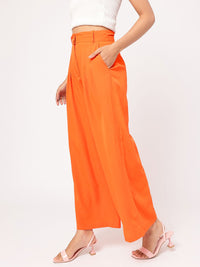 DressBerry Tangerine Drapes High-Rise Pleated Trousers