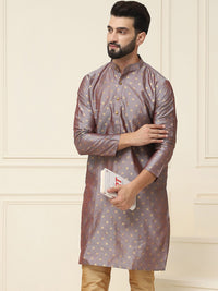 SOJANYA Kurta Lurus Kolar Jalur Bercetak Geometrik
