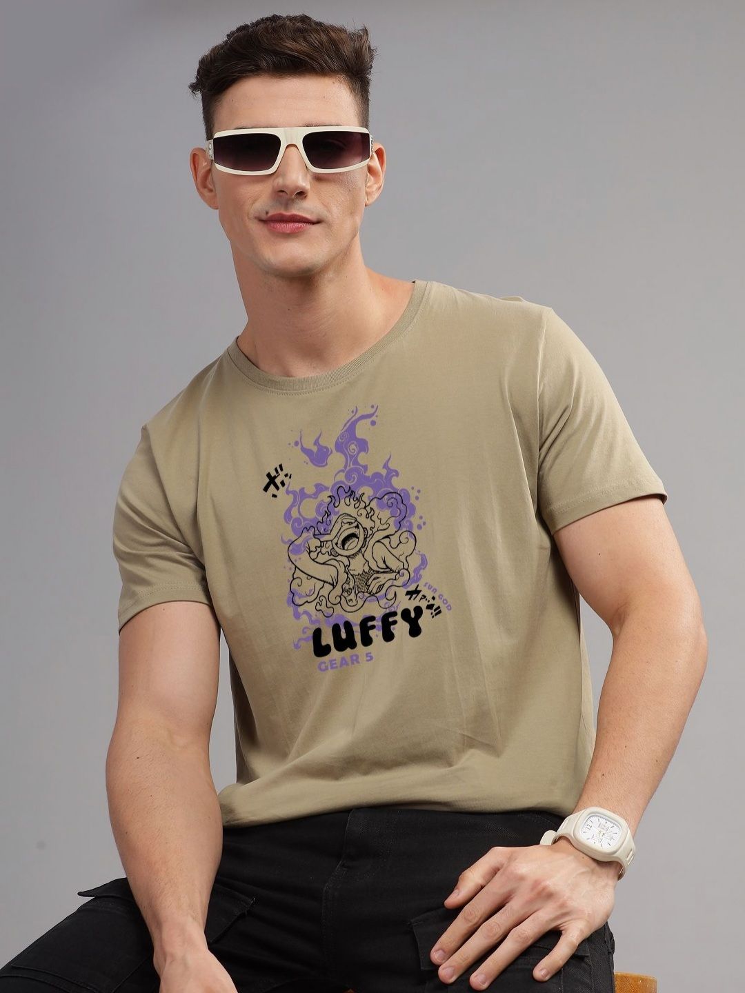 ADRO Men Typography Printed Applique T-shirt